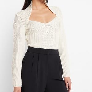 White Ribbed Sweater